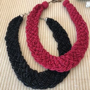 Two collar beaded necklaces
